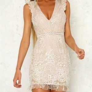 Hello Molly Match Me Champagne Dress